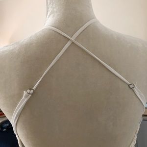 Lovers + Friends black white floral crochet dress